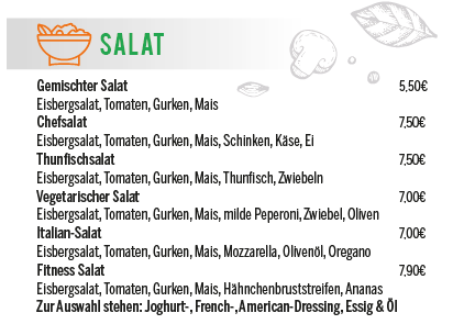 Salate PizzagartenSoltau